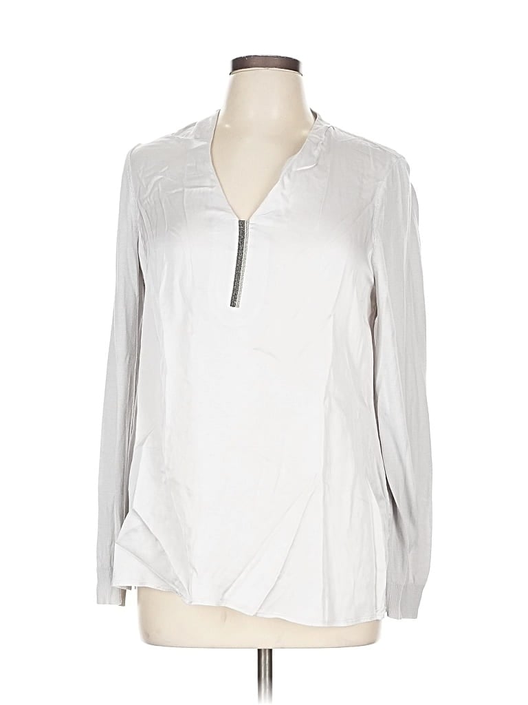 Pre-owned E3 By Etcetera Long Sleeve Blouse In Silver
