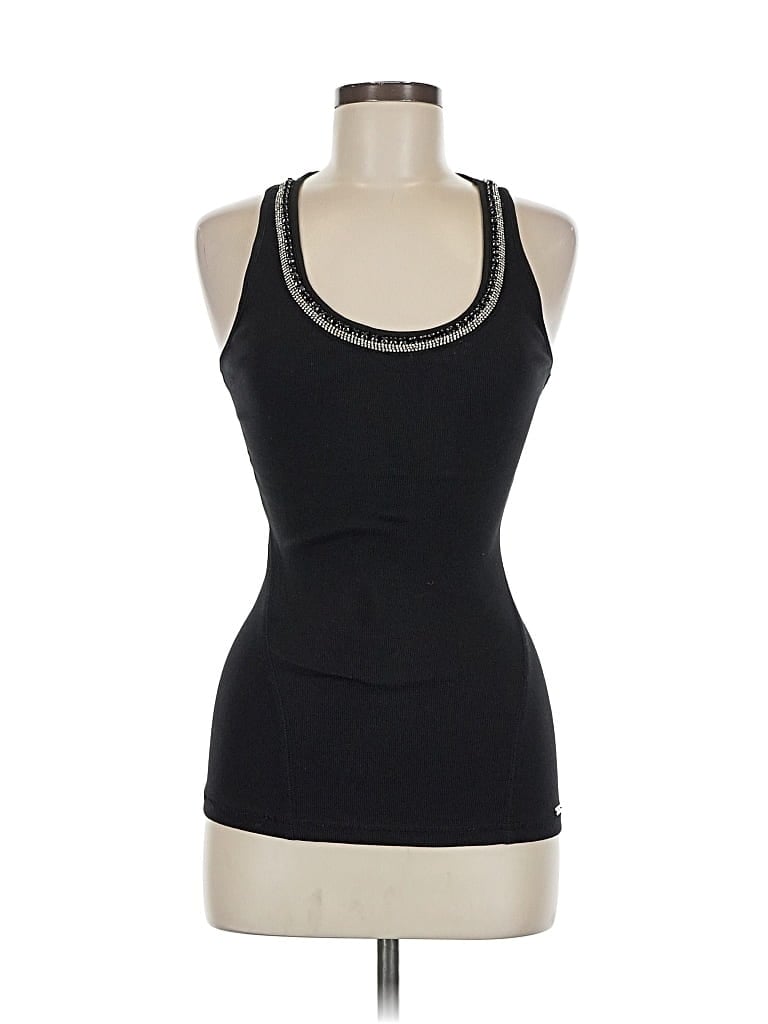 Pre-owned Guess Tank Top Black Halter Neckline Tops