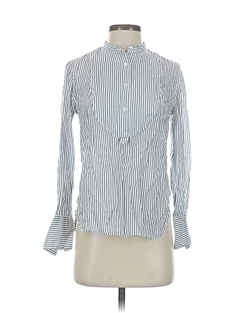Pre-owned Gap Long Sleeve Blouse In White