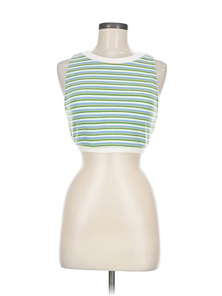Pre-owned Zara Tank Top Green Strapless Neckline Tops