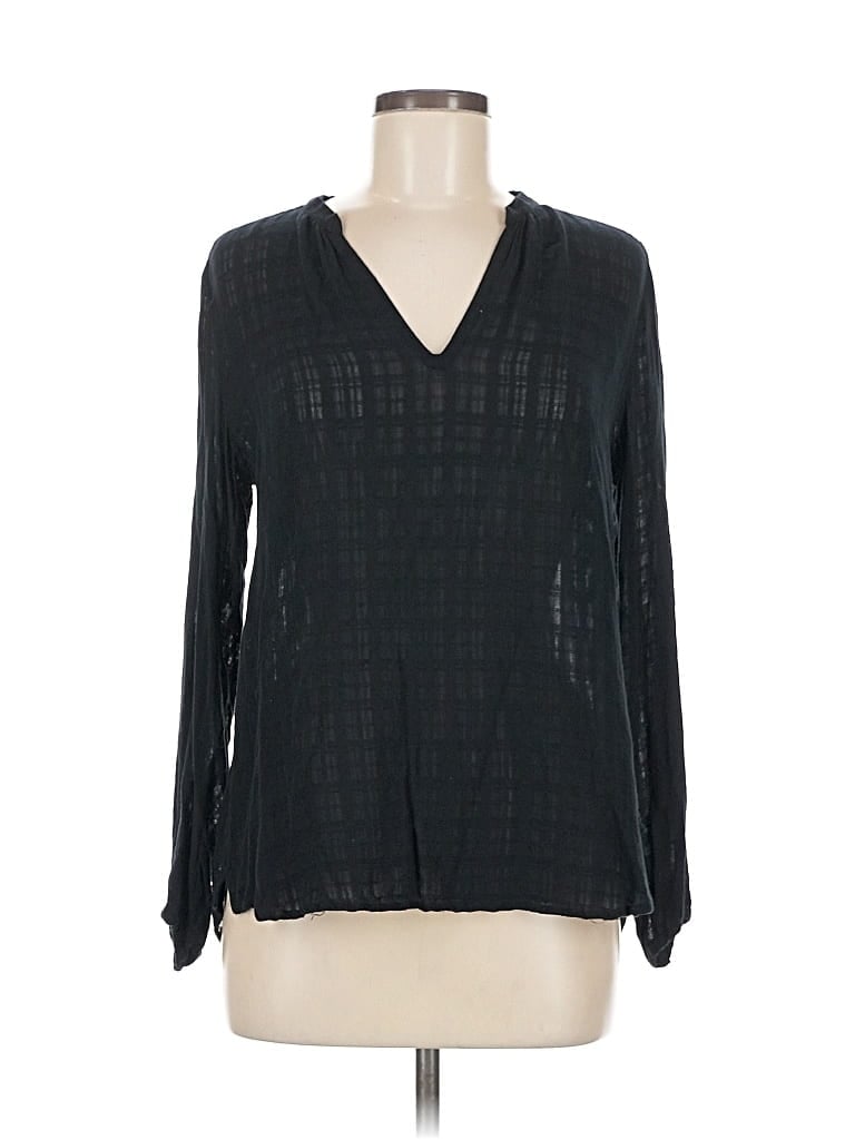 Pre-owned Gap Long Sleeve Blouse In Black