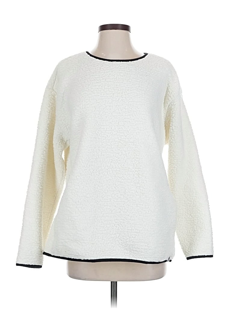 Pre-owned Lands' End Pullover Sweater In White