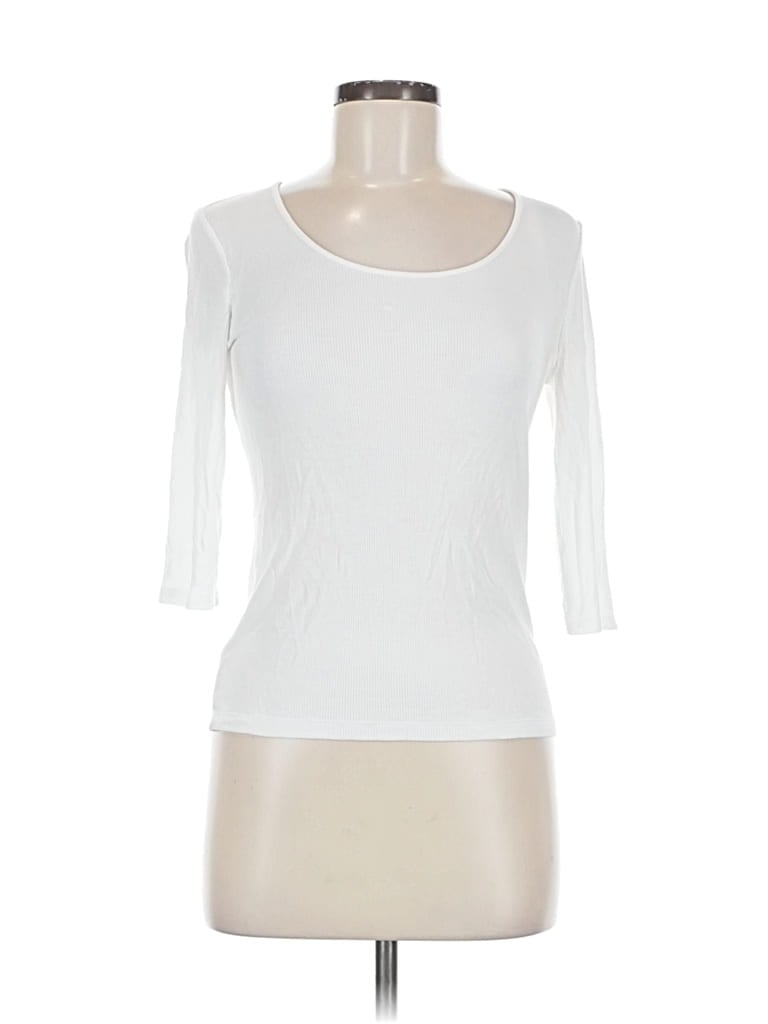 Pre-owned Vince 3/4 Sleeve Top White Scoop Neck Tops