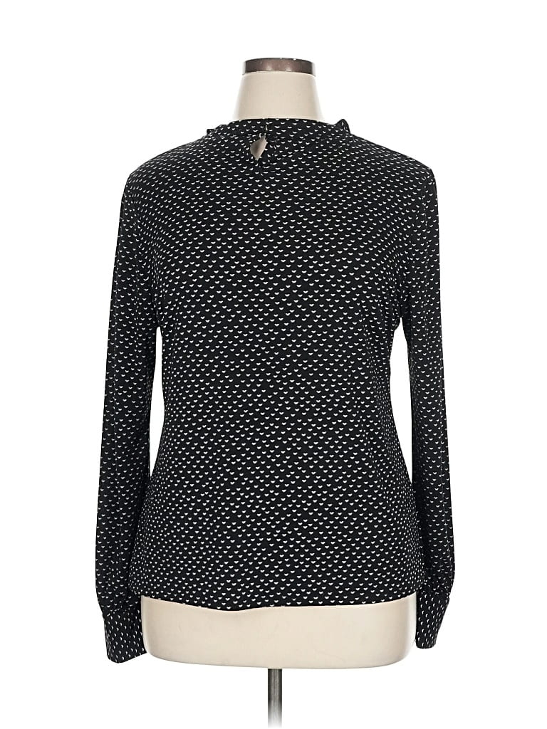 Pre-owned Adrianna Papell Long Sleeve Blouse In Black