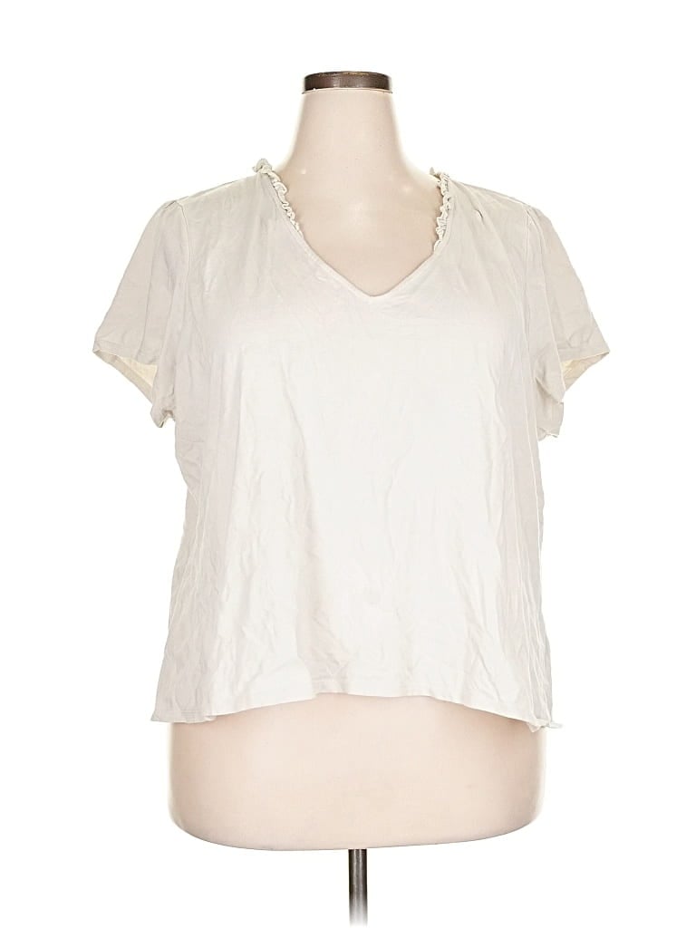 Pre-owned Modcloth Short Sleeve T-shirt In White