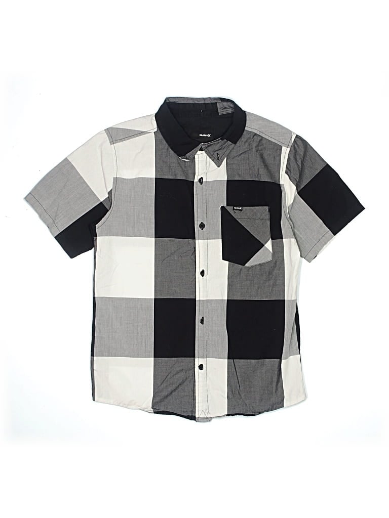 Pre-owned Hurley Kids'  Short Sleeve Button Down Shirt In Gray