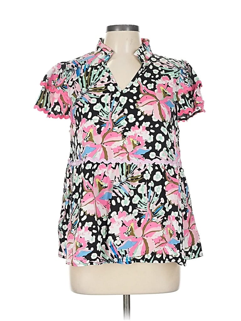 Pre-owned Unbranded Short Sleeve Blouse In Pink