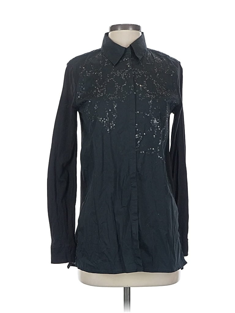 Pre-owned Puredkny Long Sleeve Blouse In Black