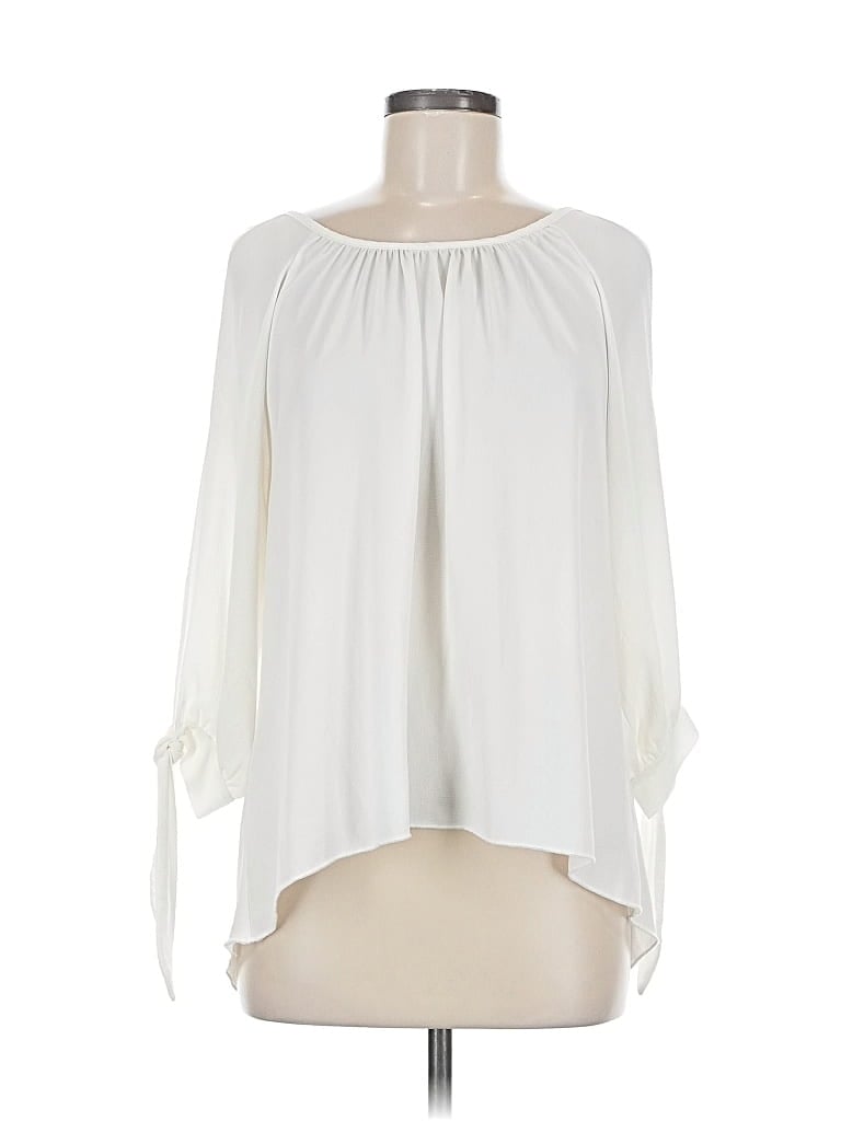 Pre-owned Tyche 3/4 Sleeve Blouse In White