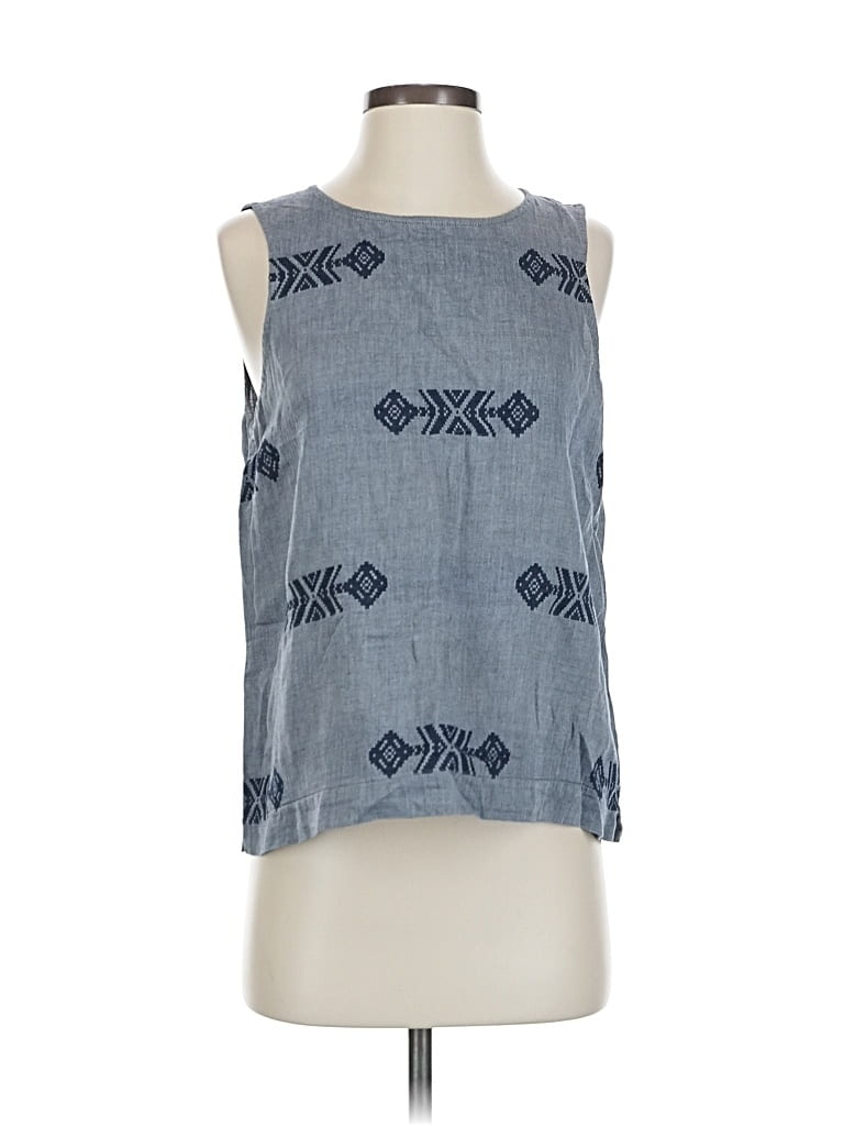 Pre-owned Eileen Fisher Sleeveless Blouse In Blue