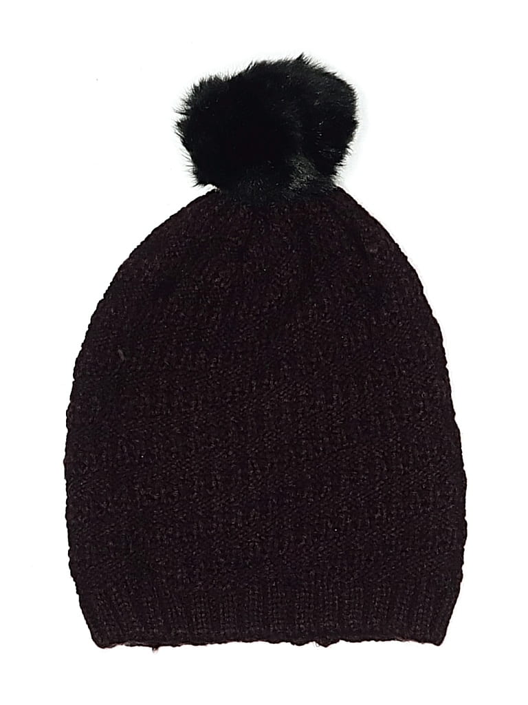 Pre-owned New York And Company Beanie Hat In Burgundy