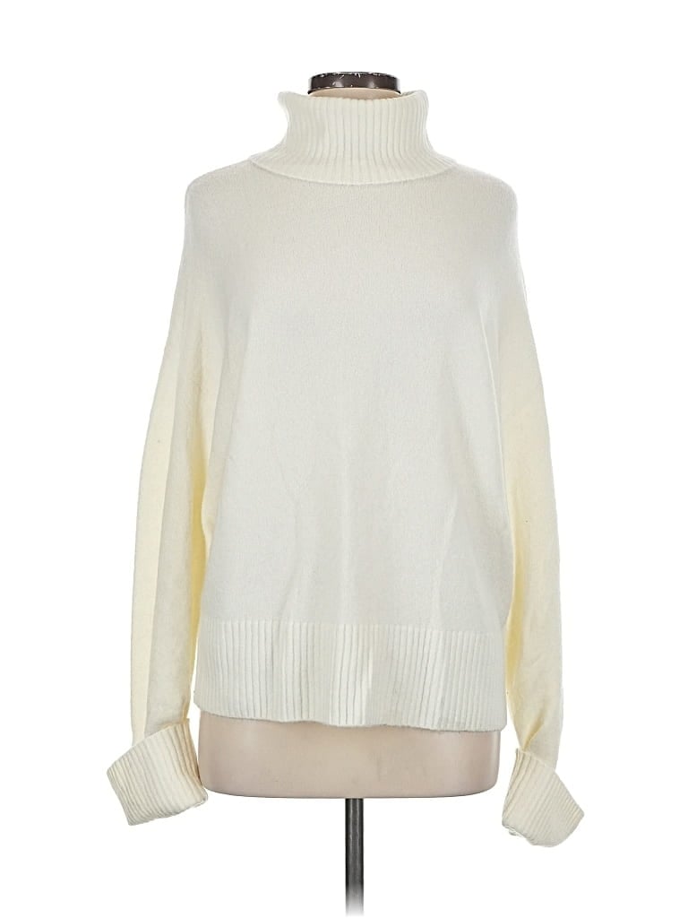 Pre-owned Express Turtleneck Sweater In White