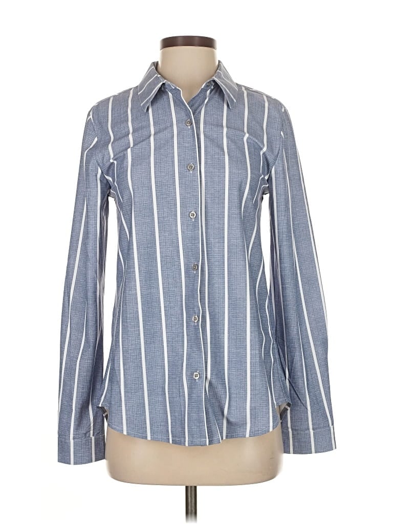 Pre-owned Assorted Brands Long Sleeve Blouse In Blue