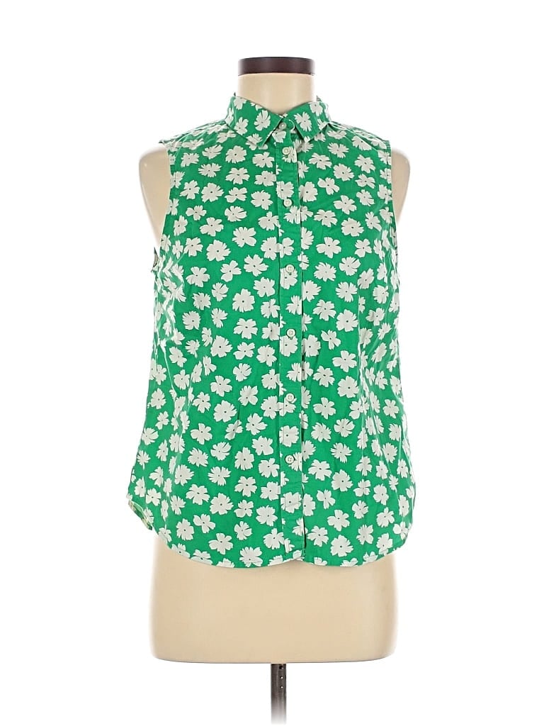 Pre-owned J.crew Factory Store Sleeveless Blouse In Green