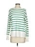 Marled Stripes White Green Pullover Sweater Size XS - photo 1