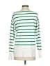 Marled Stripes White Green Pullover Sweater Size XS - photo 2