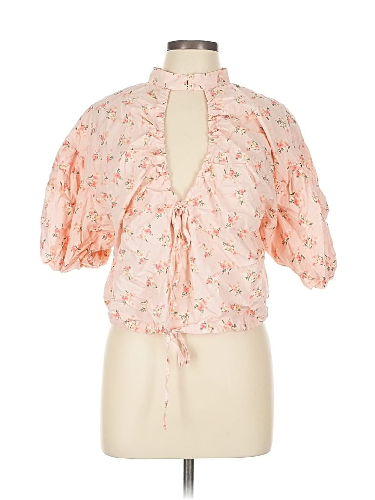 Pre-owned By Anthropologie Short Sleeve Blouse In Orange