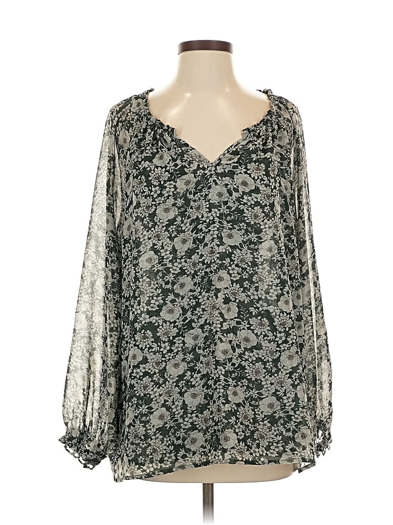 Pre-owned Cabi Long Sleeve Blouse In Gray