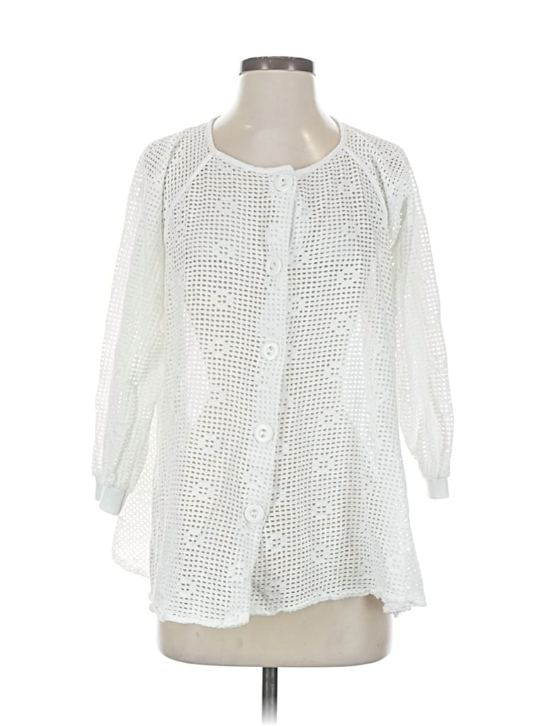 Pre-owned Dotti 3/4 Sleeve Blouse In White