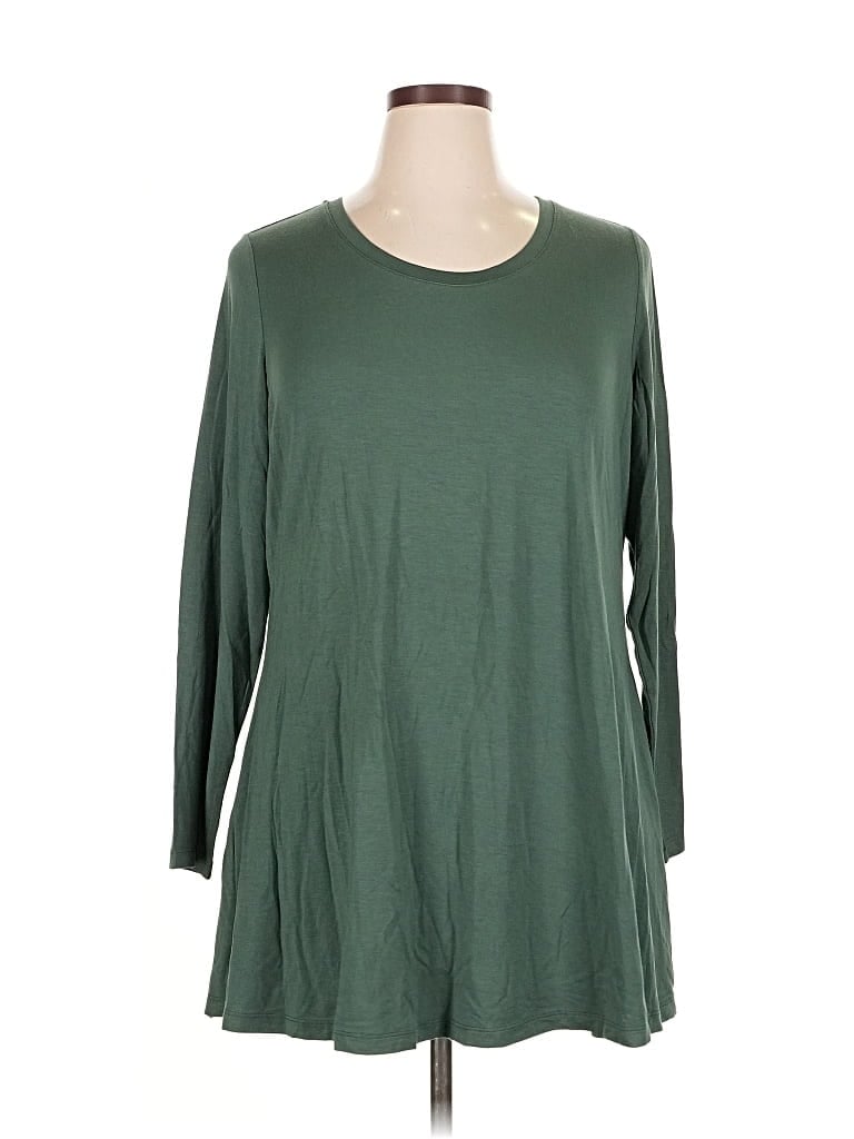 Pre-owned H By Halston 3/4 Sleeve Top Brown Boatneck Tops