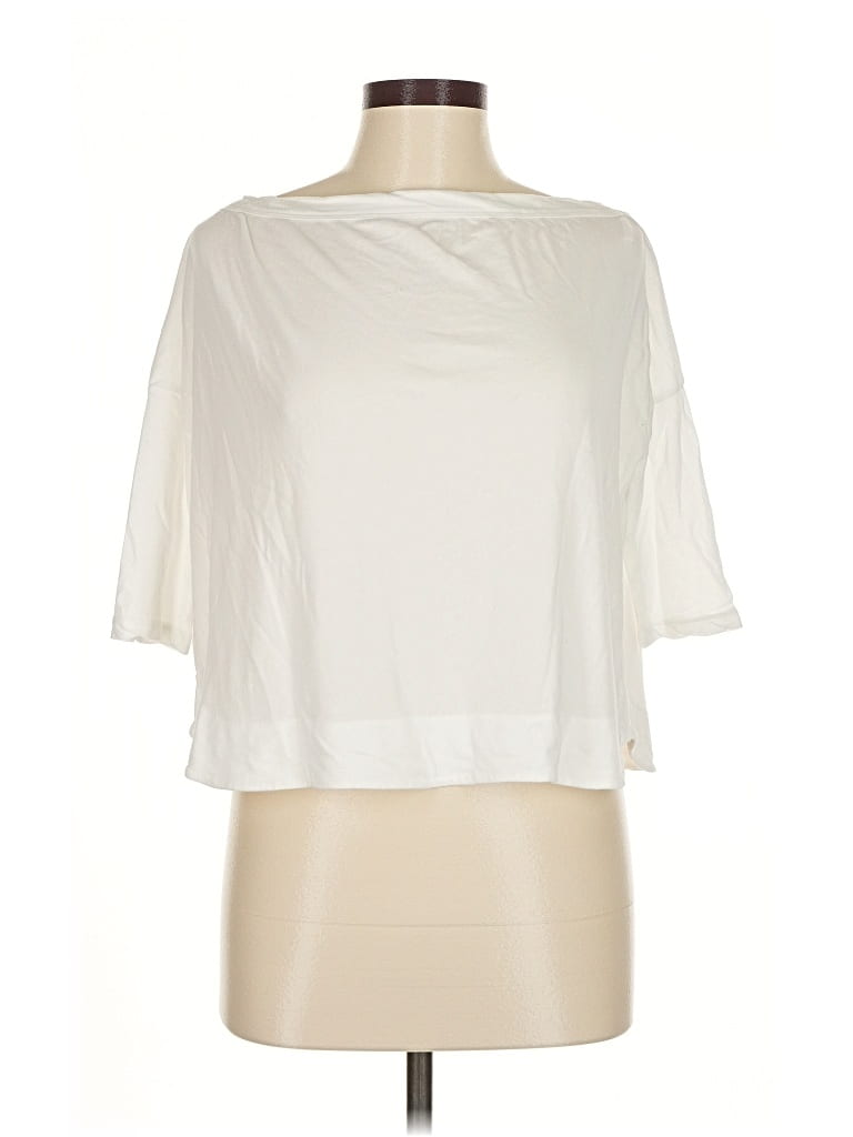 Pre-owned James Perse 3/4 Sleeve T-shirt In White