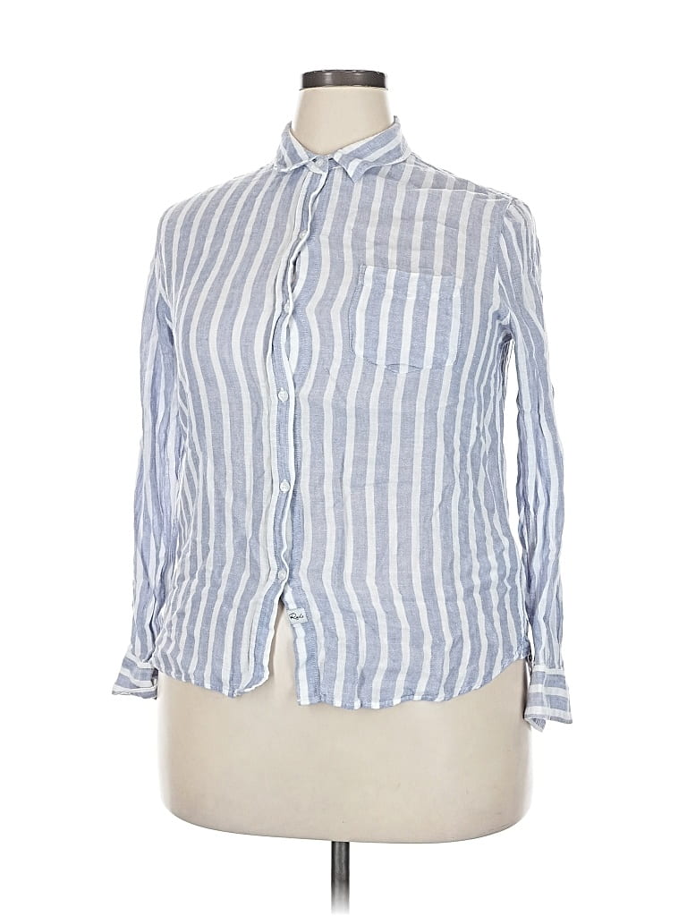 Pre-owned Rails Long Sleeve Polo Shirt In Blue