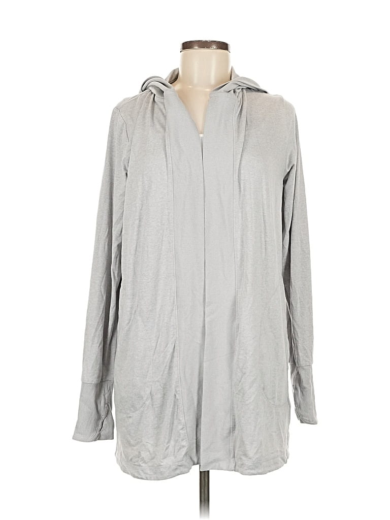 Pre-owned Athleta Cardigan Sweater In Silver