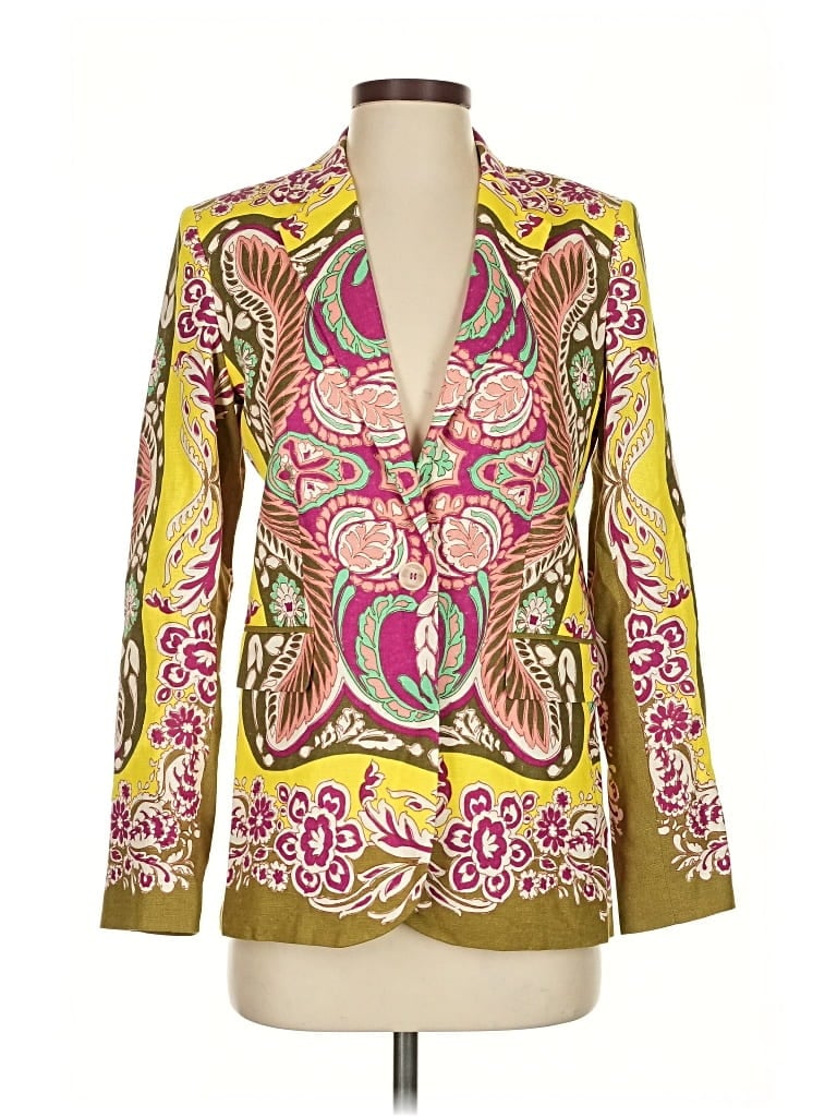 Pre-owned Zara Blazer Jacket In Gold