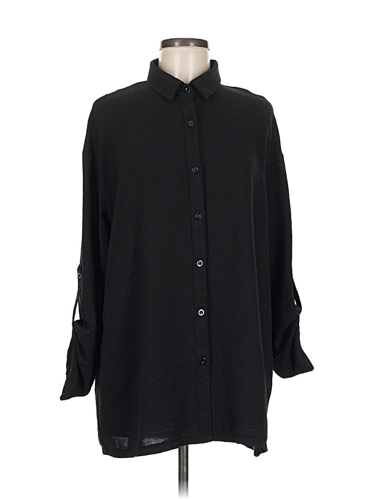 Pre-owned Shein 3/4 Sleeve Blouse In Black