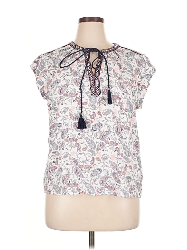 Pre-owned Daniel Rainn Short Sleeve Blouse In White