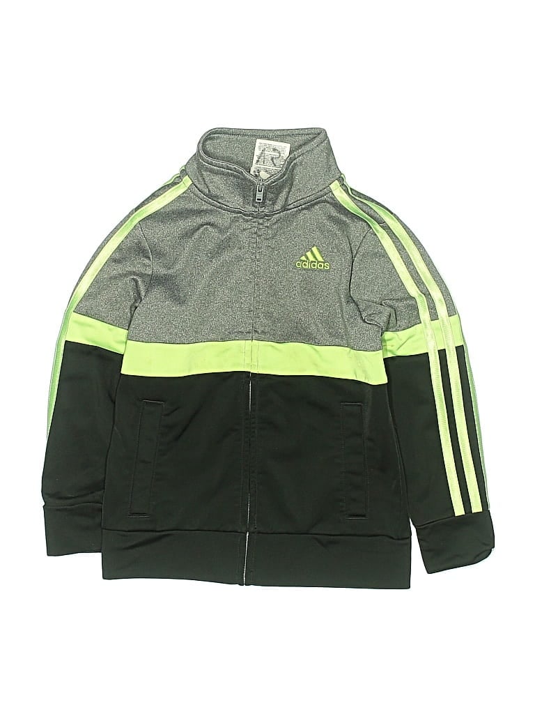 Pre-owned Adidas Originals Kids' Zip Up Hoodie In Green