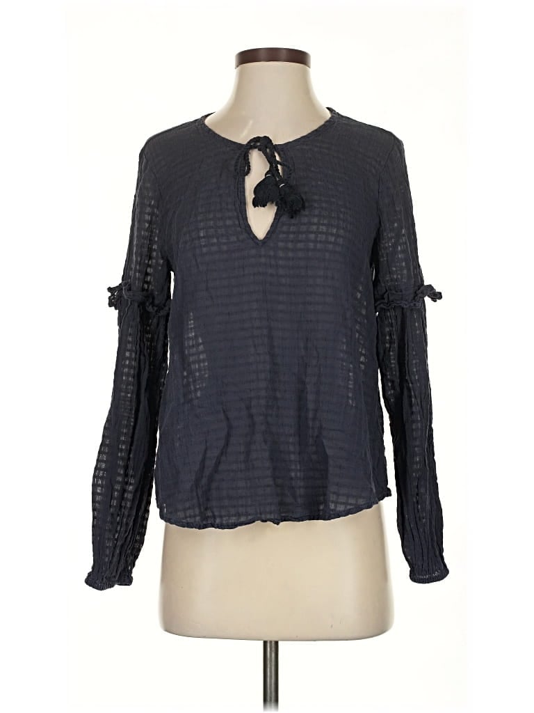 Pre-owned Splendid Long Sleeve Blouse In Black