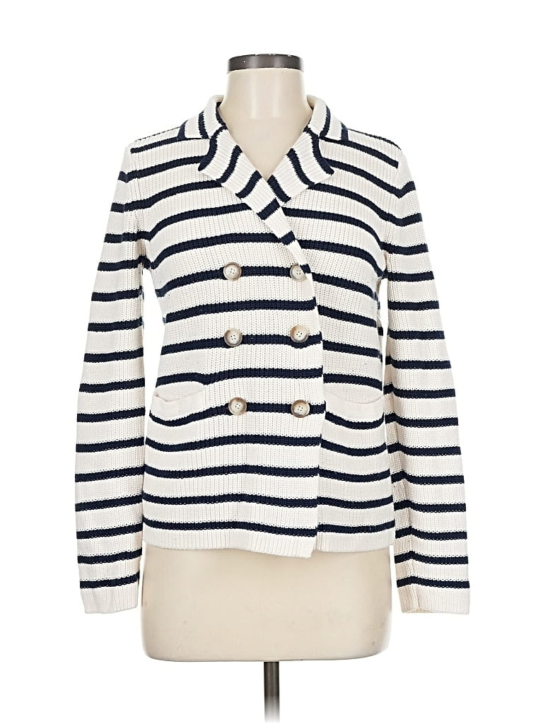Pre-owned Ann Taylor Loft Cardigan Sweater In White