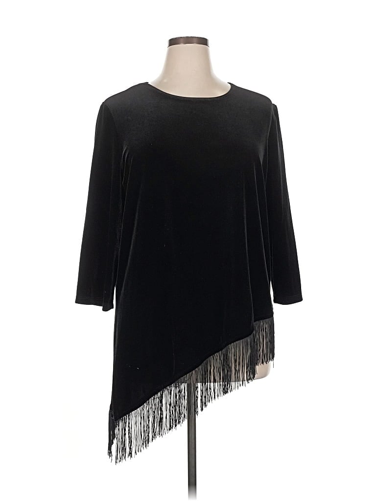 Pre-owned Travelers By Chico's Long Sleeve Blouse In Black