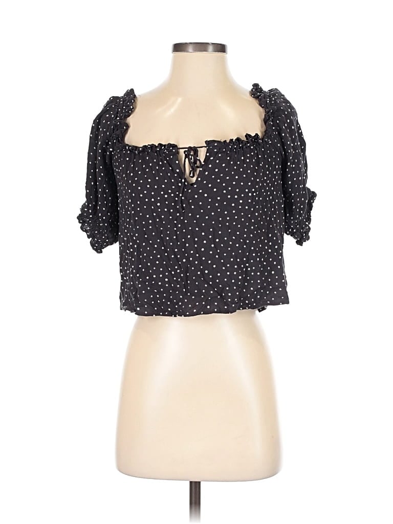 Pre-owned Billabong 3/4 Sleeve Blouse In Black