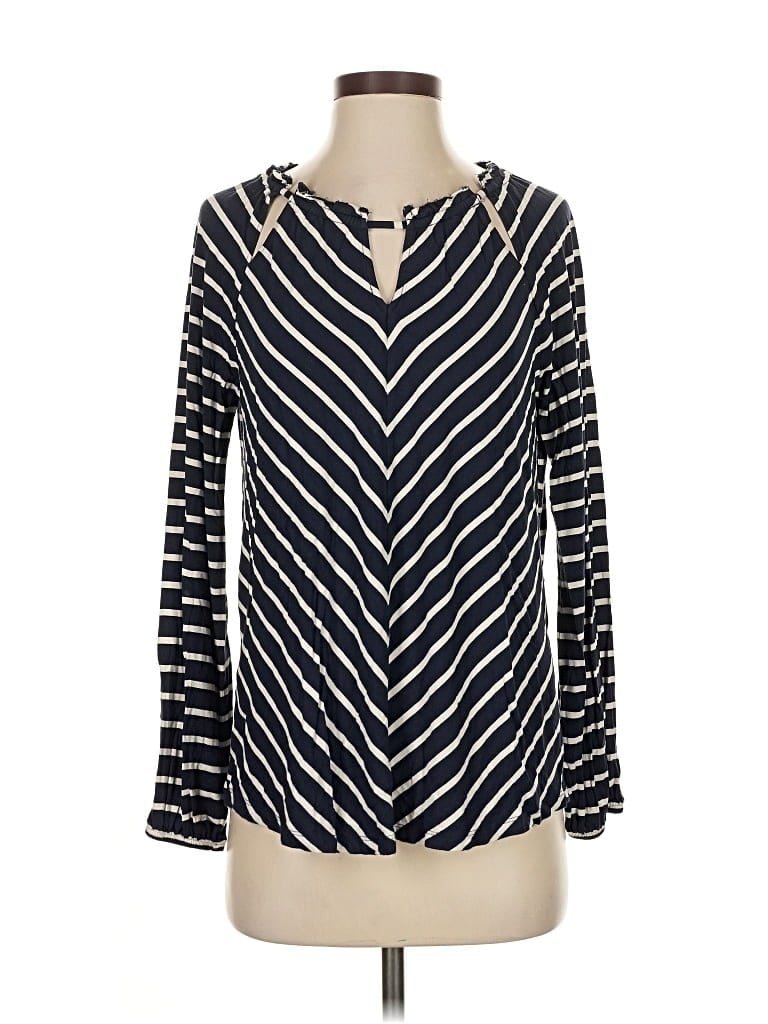 Pre-owned Chico's Long Sleeve Blouse In Blue