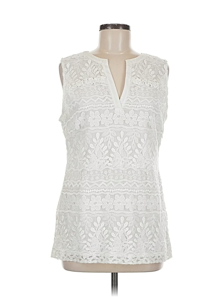 Pre-owned Laundry By Shelli Segal Sleeveless Blouse In White