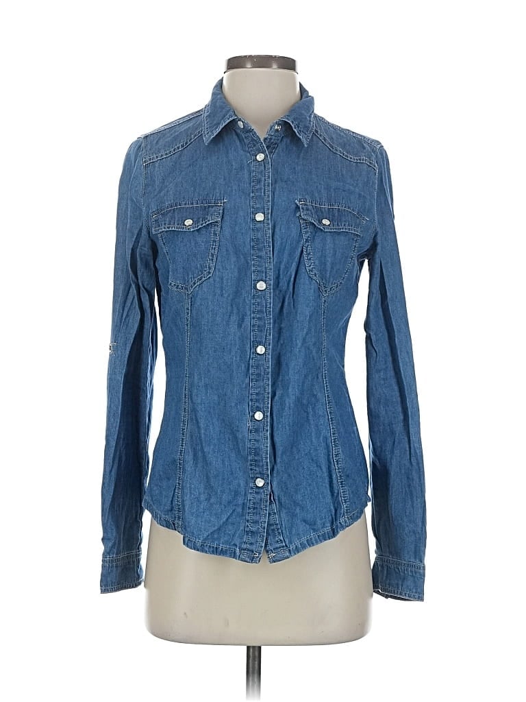 Pre-owned New Look Long Sleeve Button Down Shirt In Blue