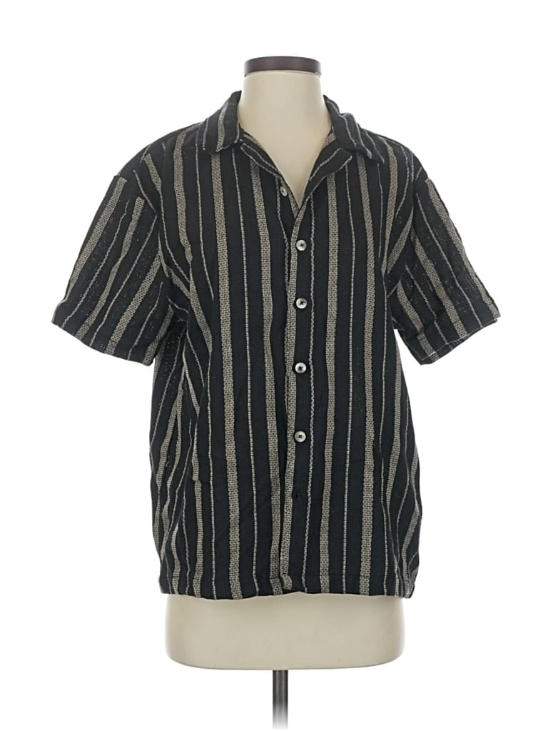 Pre-owned Assorted Brands Short Sleeve Button Down Shirt In Black