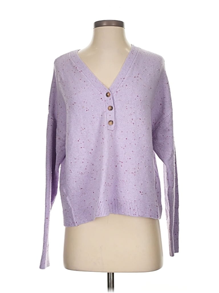 Pre-owned Lou & Grey Cardigan Sweater In Purple