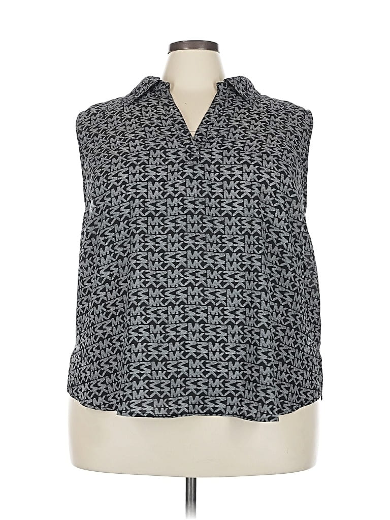 Michael Michael Kors Sleeveless Blouse In Blue