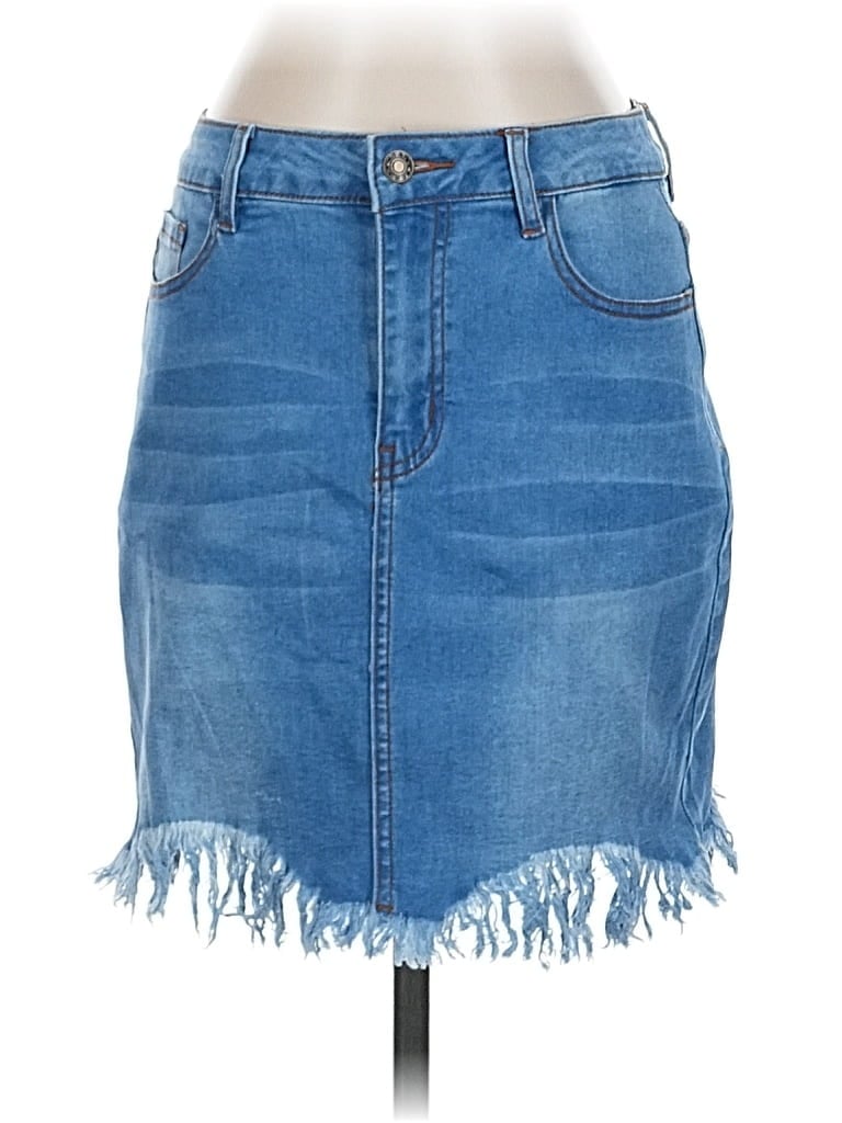 Pre-owned Assorted Brands Denim Skirt In Blue