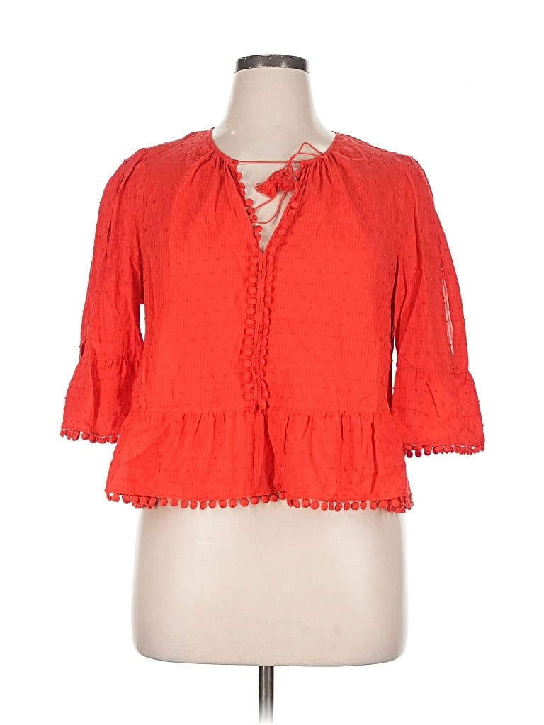 Pre-owned Madewell 3/4 Sleeve Blouse In Orange