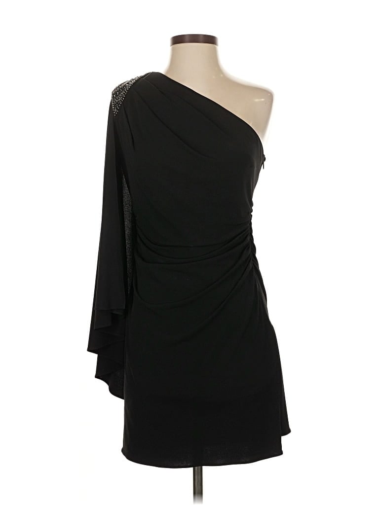 Pre-owned Laundry By Shelli Segal 3/4 Sleeve Top Black One Shoulder Neckline Tops