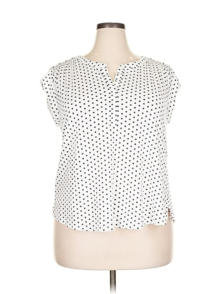 Pre-owned Daniel Rainn Short Sleeve Blouse In White