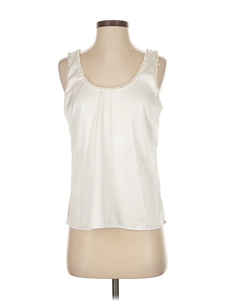 Pre-owned Boston Proper Sleeveless Blouse In White