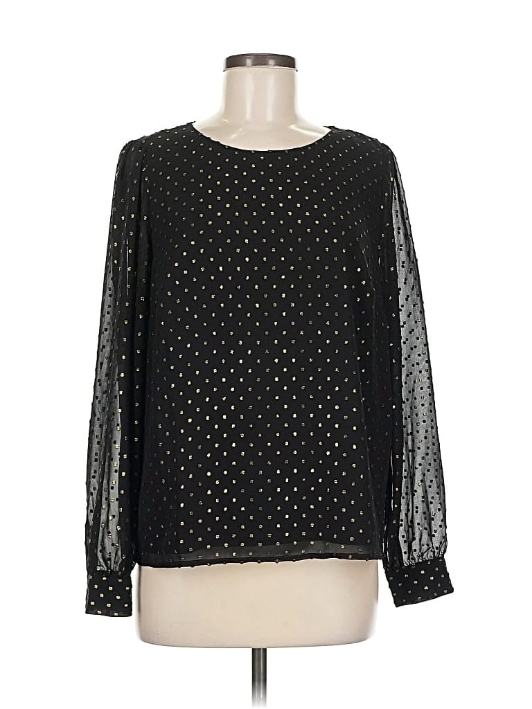 Pre-owned J.crew Factory Store Long Sleeve Blouse In Black