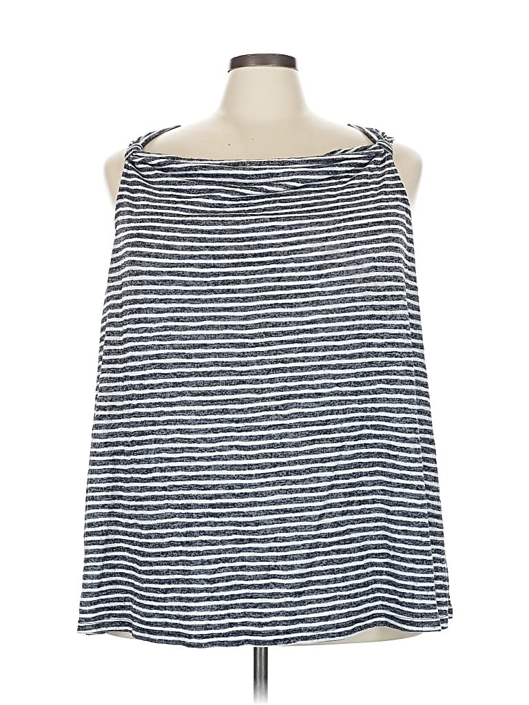 Pre-owned Lane Bryant Tank Top Blue Strapless Neckline Tops