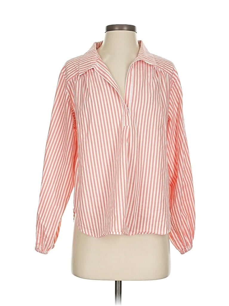Pre-owned Birds Of Paradis By Trovata Long Sleeve Blouse In Orange