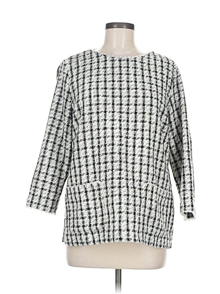 Pre-owned John Mark Long Sleeve Blouse In White